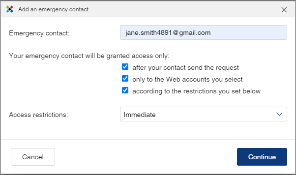 添加紧急联系人