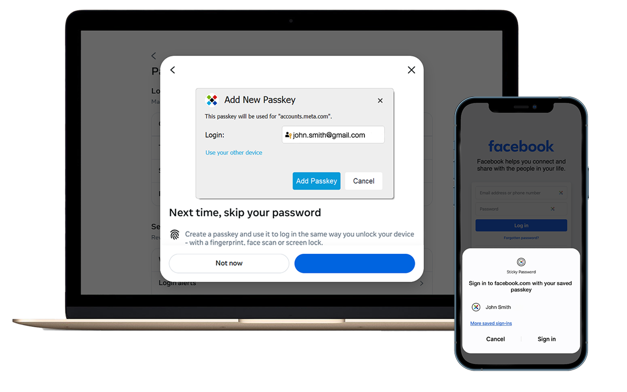 通行密钥 Passkeys 示意圖